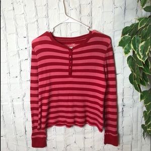 Pink/Red Light Weight Sweater | Striped Sweater